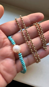 Hannah’s turquoise pearl bracelet