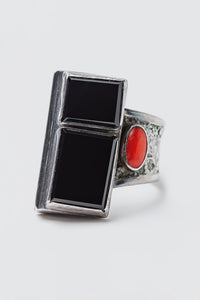 Prism Onyx and Coral Ring