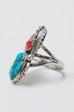 Load image into Gallery viewer, Fuji Coral and Turquoise Ring
