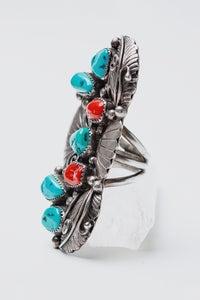 Oceana Turquoise and Coral Ring